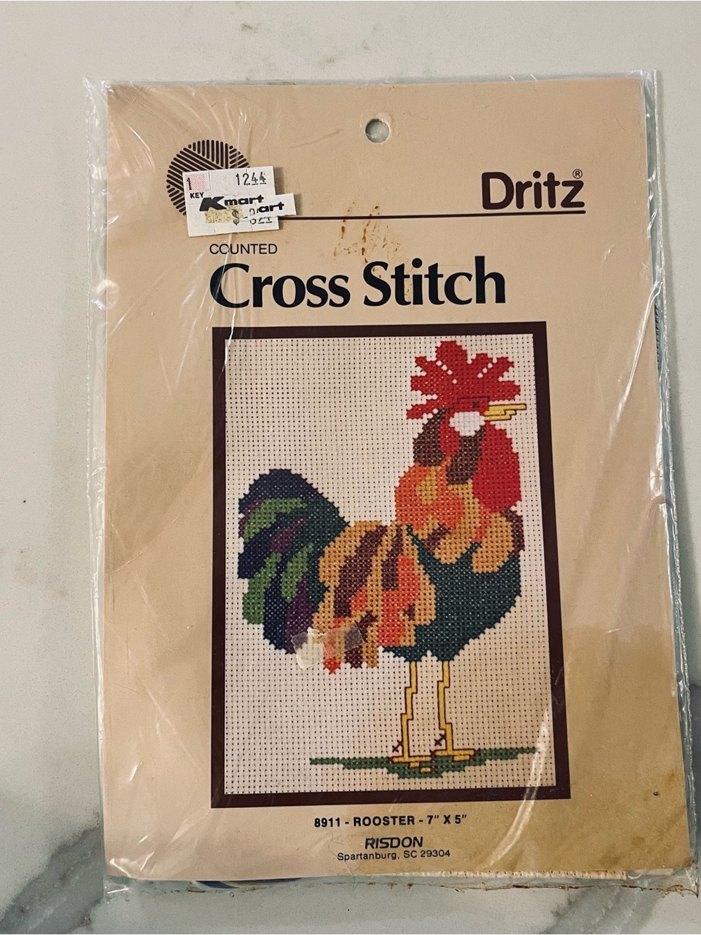 Counted Cross Stitch Rooster Kit - Multicolor 5x7